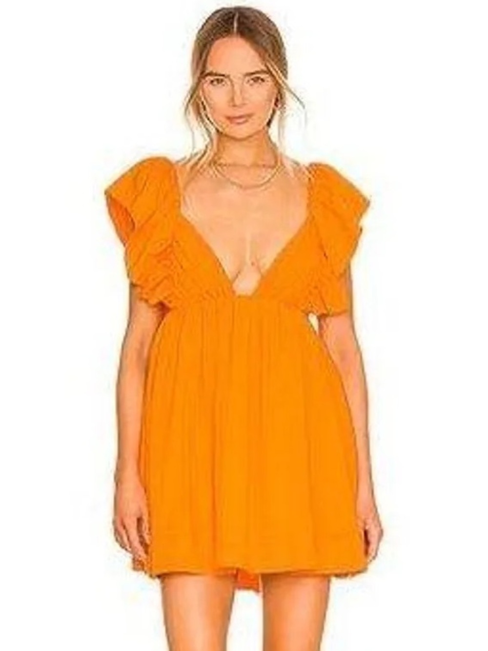 For Love & Lemons Orange Clementine Mini Dress